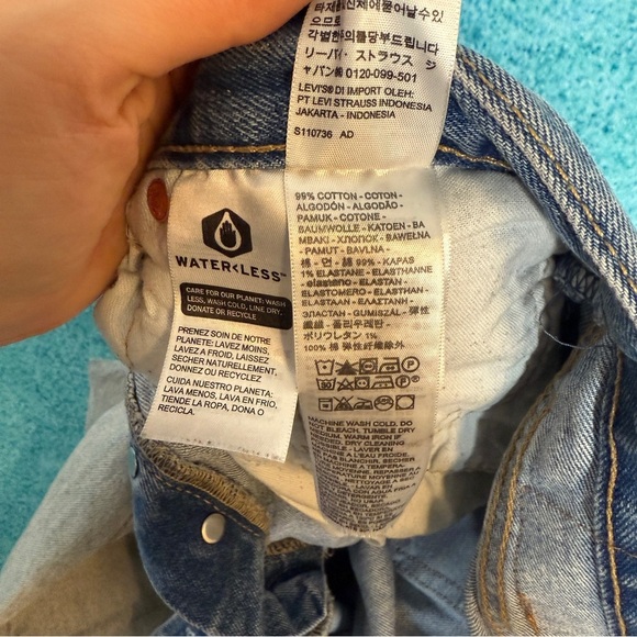 Levis 501 Jeans Men's Size 34x34 Straight Button Fly Red Tab Blue Fits 36x33 - Picture 9 of 15